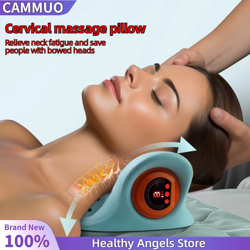 Neckease Pro™ – Intelligent Cervical Traction & EMS Massage Pillow for Instant Neck Relief